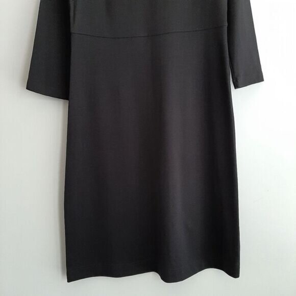 GILMOUR | Relaxed Long Sleeve Comfy Midi Length Dress Black Sz S - Picture 3 of 10